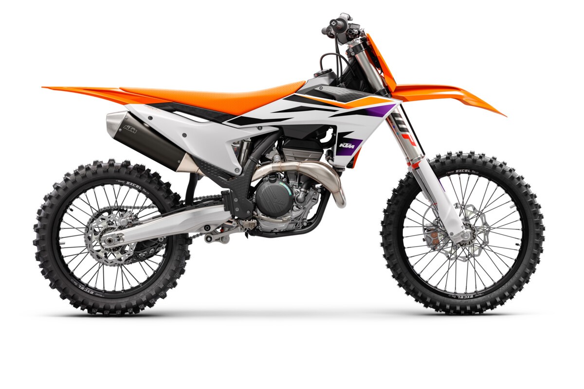  MOTORCYCLES KTM MOTOCROSS MY24 350SXF 496204_MY24_KTM-350-SX-F_90-Right_Studio_Studio