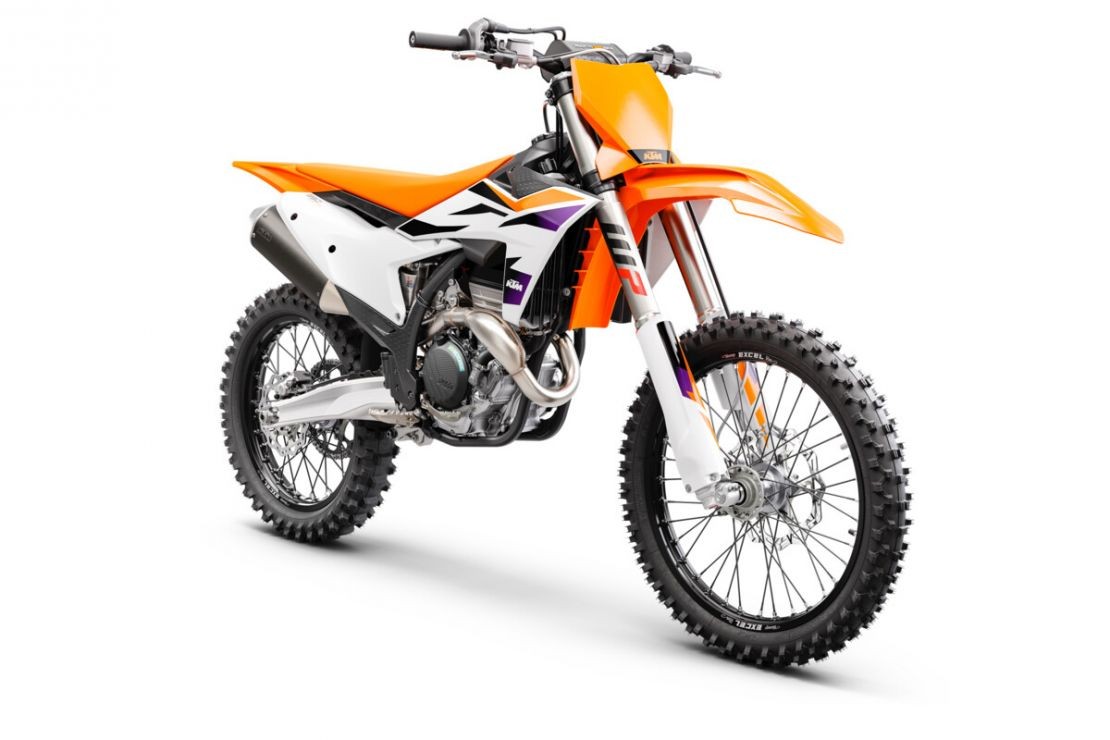  MOTORCYCLES KTM MOTOCROSS MY24 350SXF 496207_MY24_KTM-350-SX-F_Front-Right_Studio_Studio